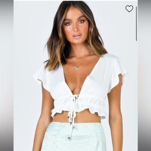 Princess Polly white crop top